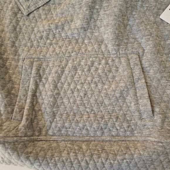 NWT Yogalicious Lux Womens Diamond Quilted Pullover Sweatshirt Heather Gray XS - Picture 9 of 13